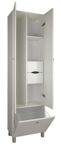 Шкаф колонна Акватон Симпл 54 1A137403SL010 двухстворчатый с б/к белый напольный