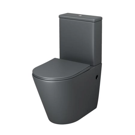 Унитаз Grossman GR-4480GMS Color (620*365*810) СЕРЫЙ МАТОВЫЙ напольный Безободковый с тонкой крышкой