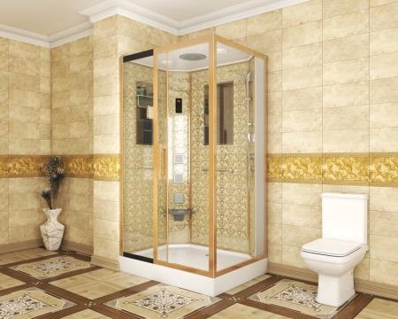 Душевая кабина Niagara Luxe NG-7711GL (900x1200х2150) низкий поддон стенки ЗОЛОТО