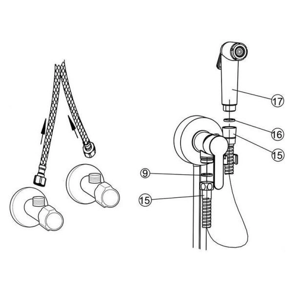 Смеситель Paini Aosta 92CR304KM для биде, хром