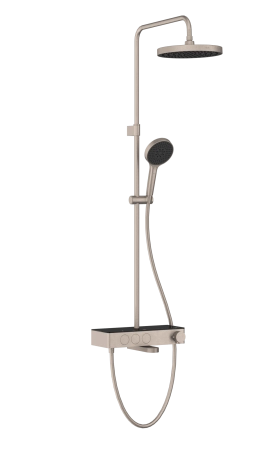 Душевая система VitrA Core Round A4730934EXP с термостатическим смесителем и ручным душем брашированная никель