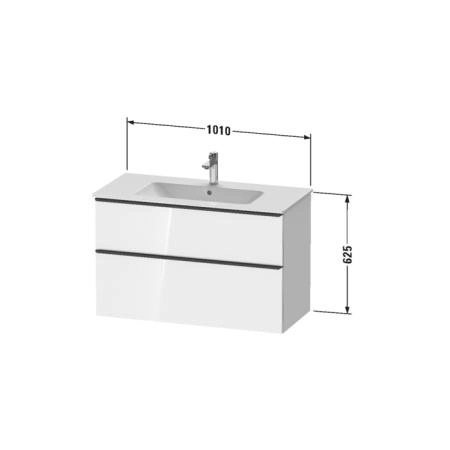 Duravit D-Neo Тумбочка подвесная 101х46.2x62.5см., раковина, 1 ящик цвет: белый высокоглянцевый