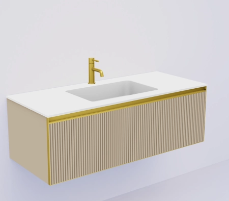 QUATRO 1 120CM тумба Boheme рифл DAPHNE профиль MATT GOLD + внутр. подсв. 790-M1-120-RIB-D-MG-LED