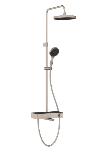 Душевая система VitrA Core Round A4730934EXP с термостатическим смесителем и ручным душем брашированная никель