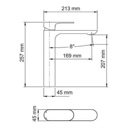 Смеситель Wasserkraft Dinkel 5803H для раковины