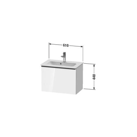 Duravit D-Neo Тумбочка подвесная Compact 61x37.2x44см., раковина, 1 ящик, цвет: Black Oak