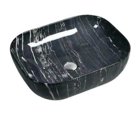 Раковина SantiLine SL-7029 50x39,5 на столешницу керамическая под мрамор