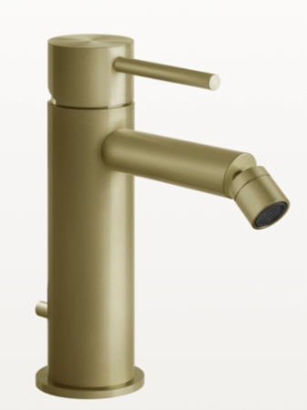 Gessi Flessa смеситель для биде однорычажный, донный клапан, соединительные шланги, цвет Brushed Brass PVD