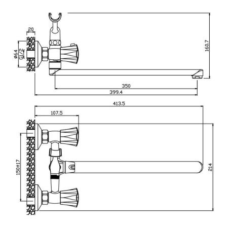 Смеситель OLIVES Vigo 21221VG для ванны,хром