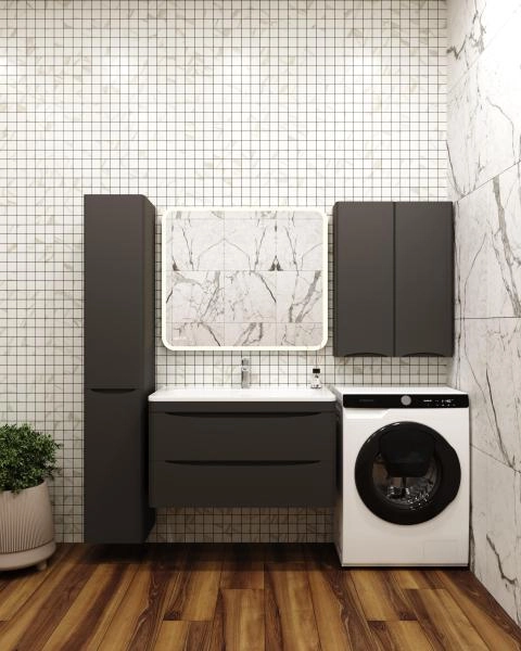 Подвесной Шкаф Style Line Бергамо мини 600 Люкс антискрейтч черный, PLUS