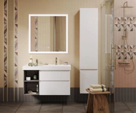 Раковина Kerama Marazzi CUBO КУБО CU.wb.90Rh правая подвесная\мебельная 90, белая глянцевая