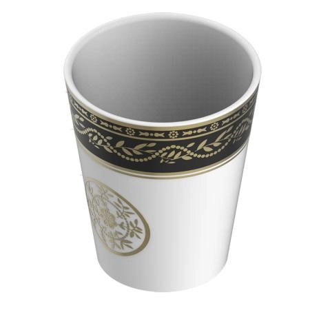 THG Marquise noir décor Or Стакан керамический, настольный, декор черный/золото, цвет: белый