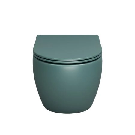 Унитаз Grossman GR-4455OLMS Color (485*360*375) ЗЕЛЕНЫЙ МАТОВЫЙ подвесной Безободковый с тонкой крышкой