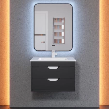 Тумба под раковину для ванной Uperwood Modul 65 см, подвесная, матовая, черная