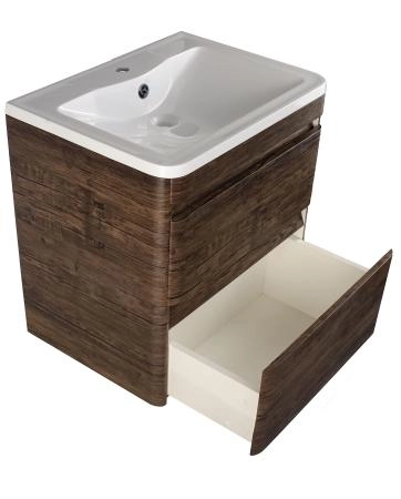 Тумба под раковину Style Line Elfante Атлантика 60 Люкс старое дерево, PLUS, подвесная