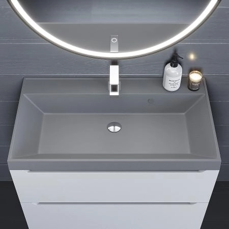 Раковина кварцевая Uperwood Classic Quartz 80 см, серая матовая, бетон