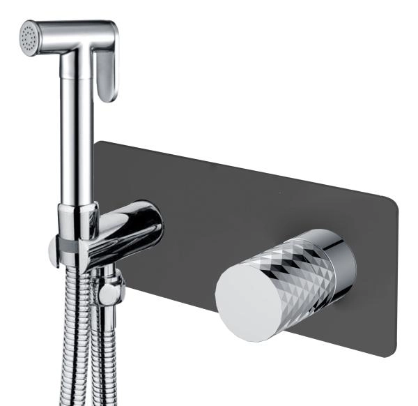 Смеситель гигиенический Boheme STICK BLACK DIAMOND CHROME 127-BCR