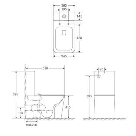 Унитаз Terminus Ватикан (Торнадо 3.0) 12F61x36W, напольный белый
