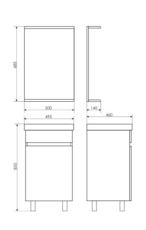 Зеркало Comforty К-50 белый глянец