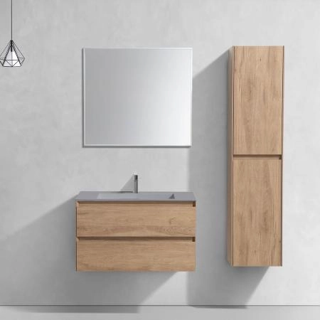 Тумба под раковину Vincea Luka 800 подвесная, 2 выкатных ящика soft-close, N.Oak