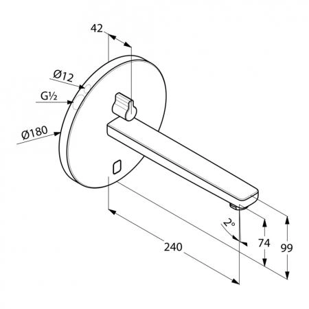 Смеситель скрытого монтажа Kludi Zenta E 3840105 для раковины, сенсорный
