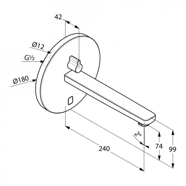 Смеситель скрытого монтажа Kludi Zenta E 3840105 для раковины, сенсорный