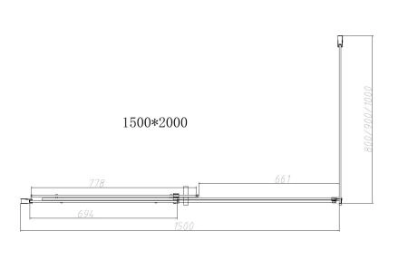 Душевой уголок Vincea Dice VSR-4D1015CL, 1500*1000, хром, стекло прозрачное