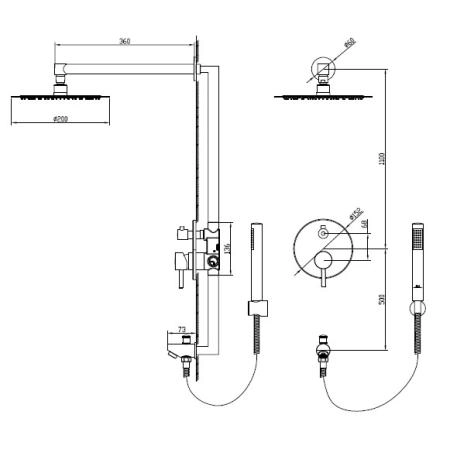 Душевая система RGW Shower Panels SP-52 21140852-01 хром