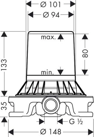 Axor Starck 10452180 Скрытая часть смесителя для ванны