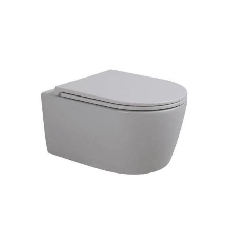 Унитаз AVIMANO AMBITION подвесной безободковый с сиденьем микролифт, цвет серый матовый