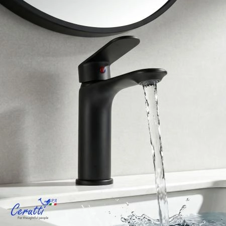 Смеситель для раковины Ceruttispa Орацио MB (ORAZIO MB) из латуни, цвет черный матовый