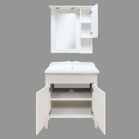 Тумба с раковиной Comforty Палермо-80 белый глянец