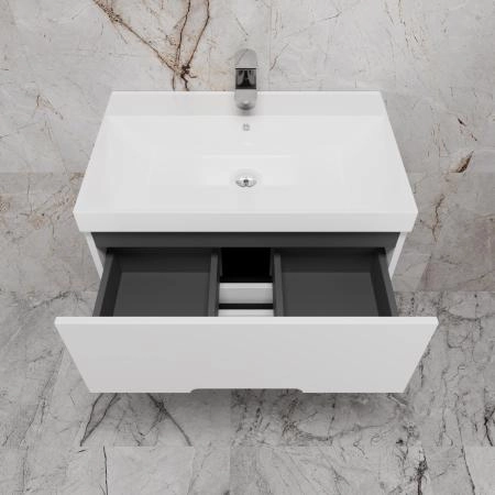Тумба с раковиной Style Line Матис 70 ЛС-00002445 подвесная под ASTI 70 (2 ящика) Белый матовый ЭМАЛЬ