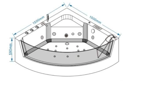 Ванна GROSSMAN GR-15000 (150x150x59) гидромассажная