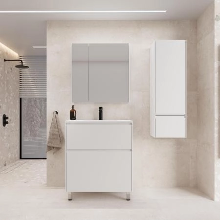Тумба напольная Style Line ЛИМА 70 эмаль, под раковину LINE 70, 2 ящ., PLUS, белый матовый