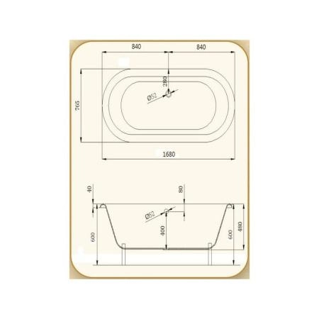 Ванна Magliezza Patricia-BR-168 168х77 см чугунная ножки бронза