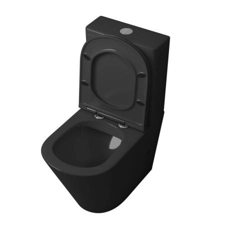 Унитаз Grossman GR-4450BMS (605*380*825) ЧЕРНЫЙ МАТОВЫЙ напольный Безободковый с тонкой крышкой