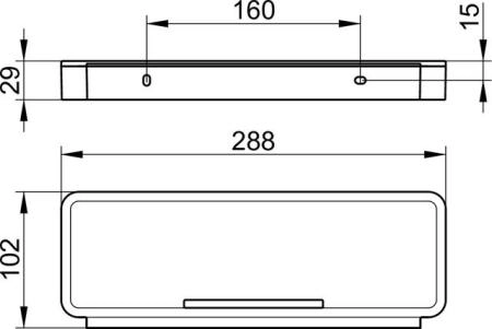 Полочка для душа Keuco Plan 14959070037 нержавеющая сталь finish/темно-серый (RAL 7021) 288 мм