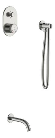 Смеситель встроенный + излив + держатель лейки + шланг Boheme TECH Nikel Brush 154-NB