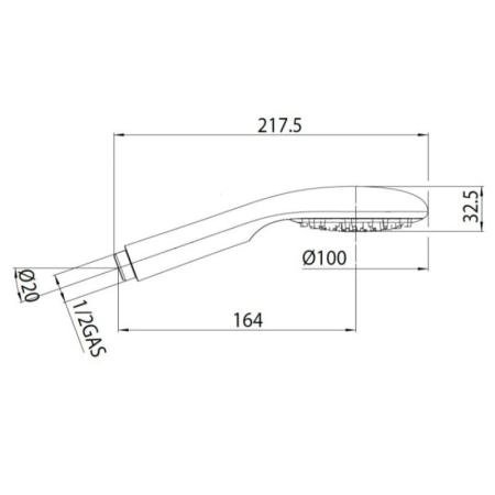 Душевая лейка Bossini Syncroia B00802.030 1 режим, хром