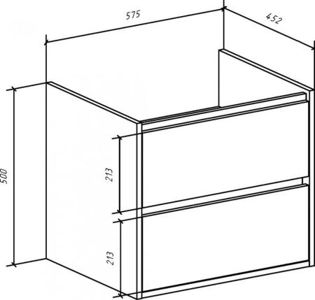 Тумба под раковину Bellezza Лоренцо 60 подвесная с 2 ящ. белая