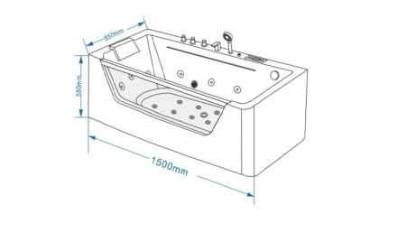 Ванна GROSSMAN GR-15085 (85x150x58) гидромассажная