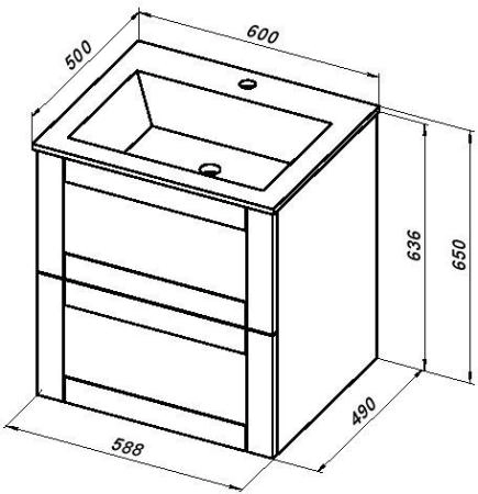 Тумба под раковину Aquanet Терра 60 белый матовый