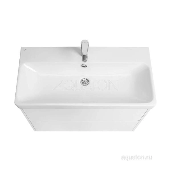 Тумба под раковину AQUATON Сканди 90 белый матовый, белый глянец 1A251901SD010