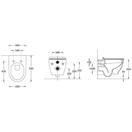 Унитаз Kerama Marazzi MODULA МОДУЛА MO.wc.02 подвесной безободковый с крепежом, белый глянцевый