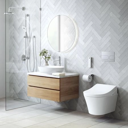 TOTO RG Унитаз 38x58x33.5см., подвесной, безободковый, с сиденьем Washlet RG Lite, цвет: белый глянцевый