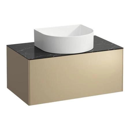 Laufen Sonar Тумба под раковину, 77.5х45.5х34см., 1 ящик, с отв. в центре, цвет: золото и черный мрамор