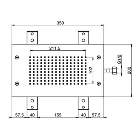 Carlo Frattini Wellness Верхний душ Modular 350х200 мм., встраиваемый в потолок, цвет: хром
