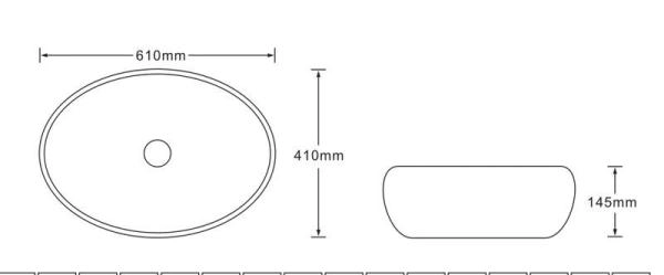 Раковина SantiLine SL-7030 61x41 на столешницу керамическая под мрамор