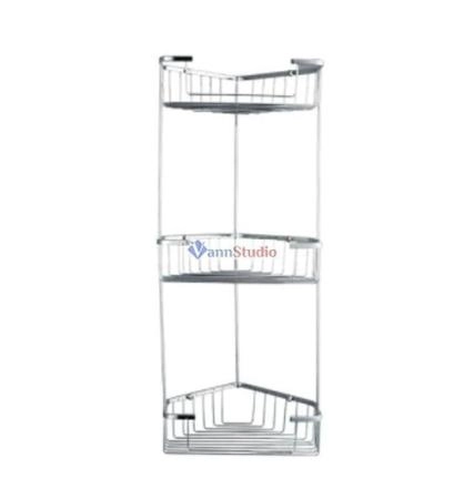 F335-2 Полка 3-ярусная угловая Frap метал хром